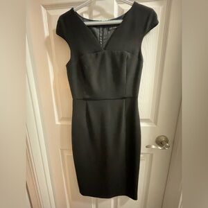 Zara Black Cap Sleeve Midi Dress